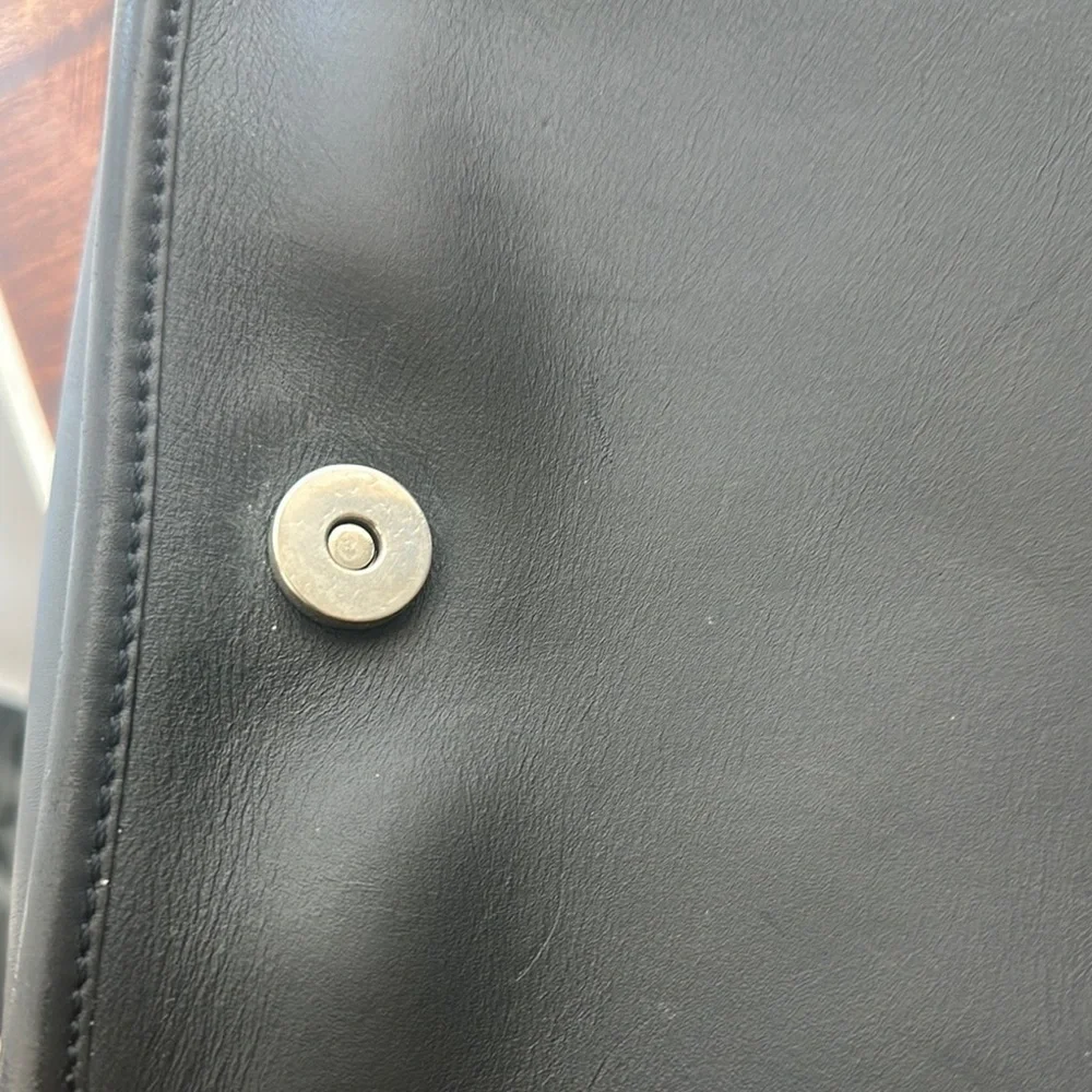 Coach Black Messenger Bag with Textured Finish